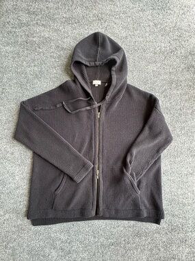 KINROSS Luxury Knit Oversize Zip Hood Jacket 100% Cotton Women X-Large